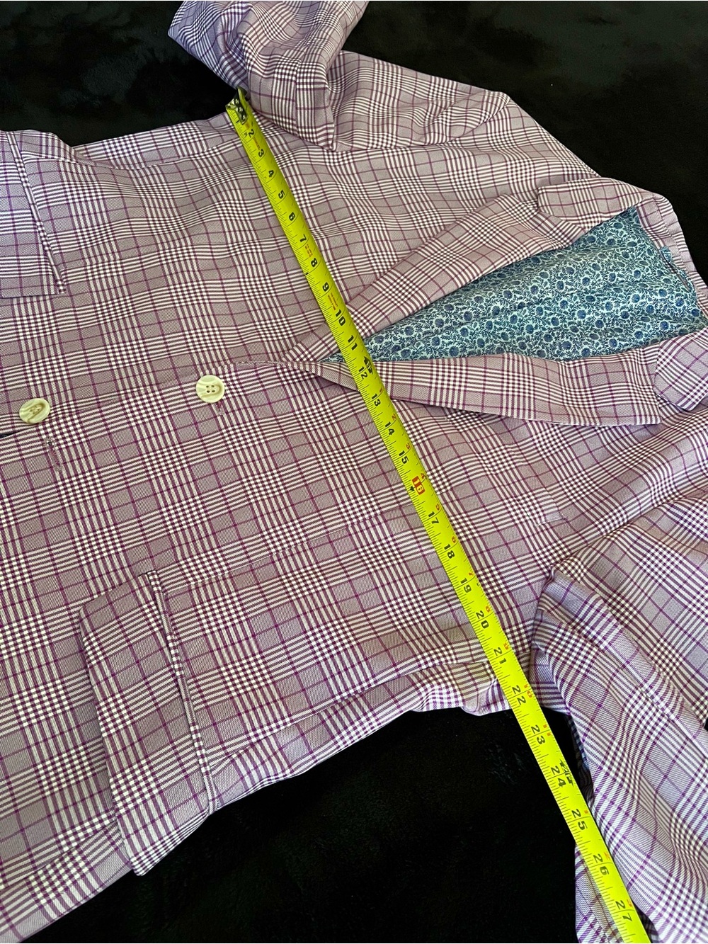 Tailorbyrd Purple and White Plaid Blazer - Picture 6 of 11